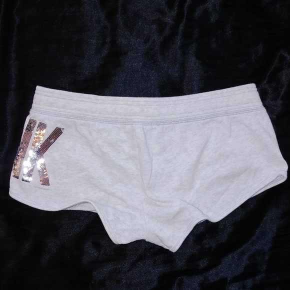 Victoria's Secret Pink Sequin Bling hoodie & shorts set S/XS Y2k vintage RARE! - Picture 8 of 9